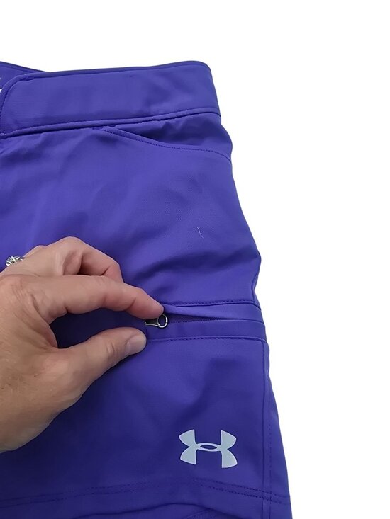 Under Armour Women's Purple Semi-Fitted HeatGear Shorts Size 6 Lightweight - Picture 4 of 5